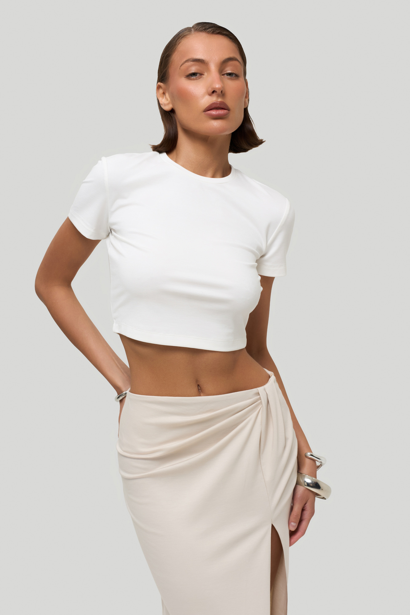 Укороченная футболка slim