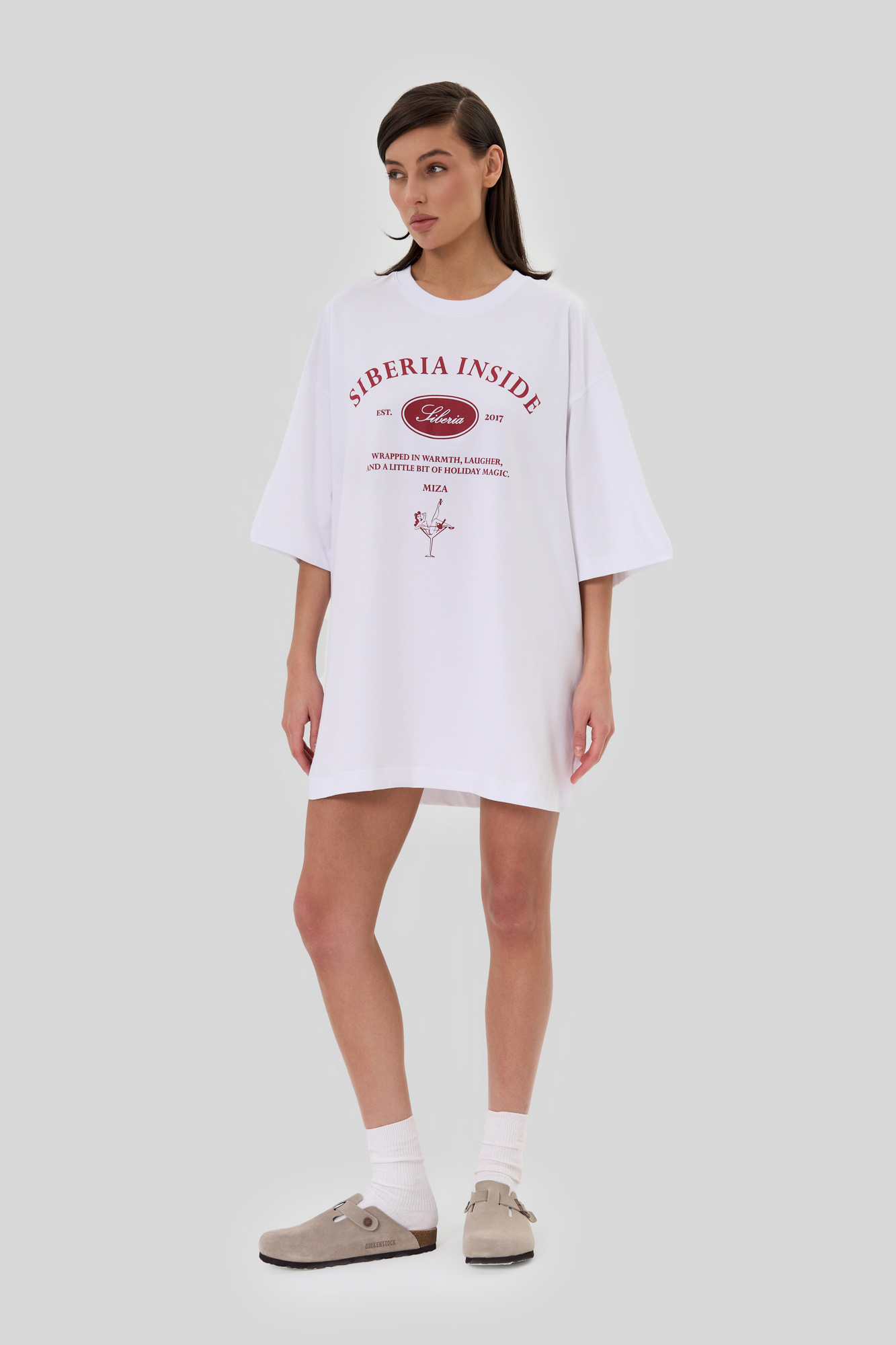 Футболка unisex Over (L белый/бордовый)