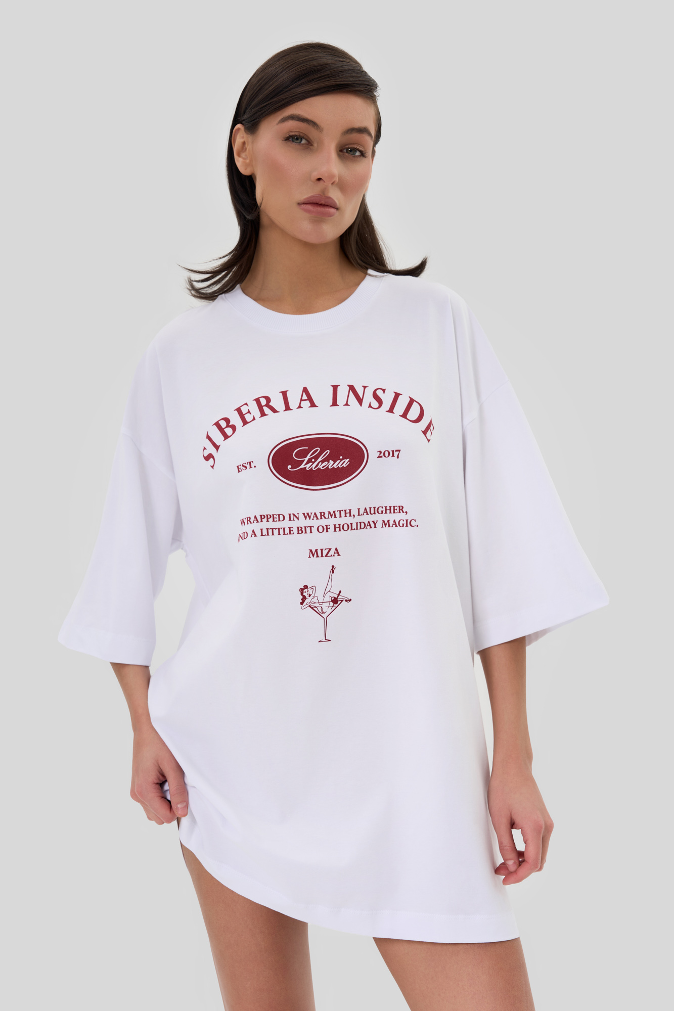 Футболка unisex Over (L белый/бордовый)