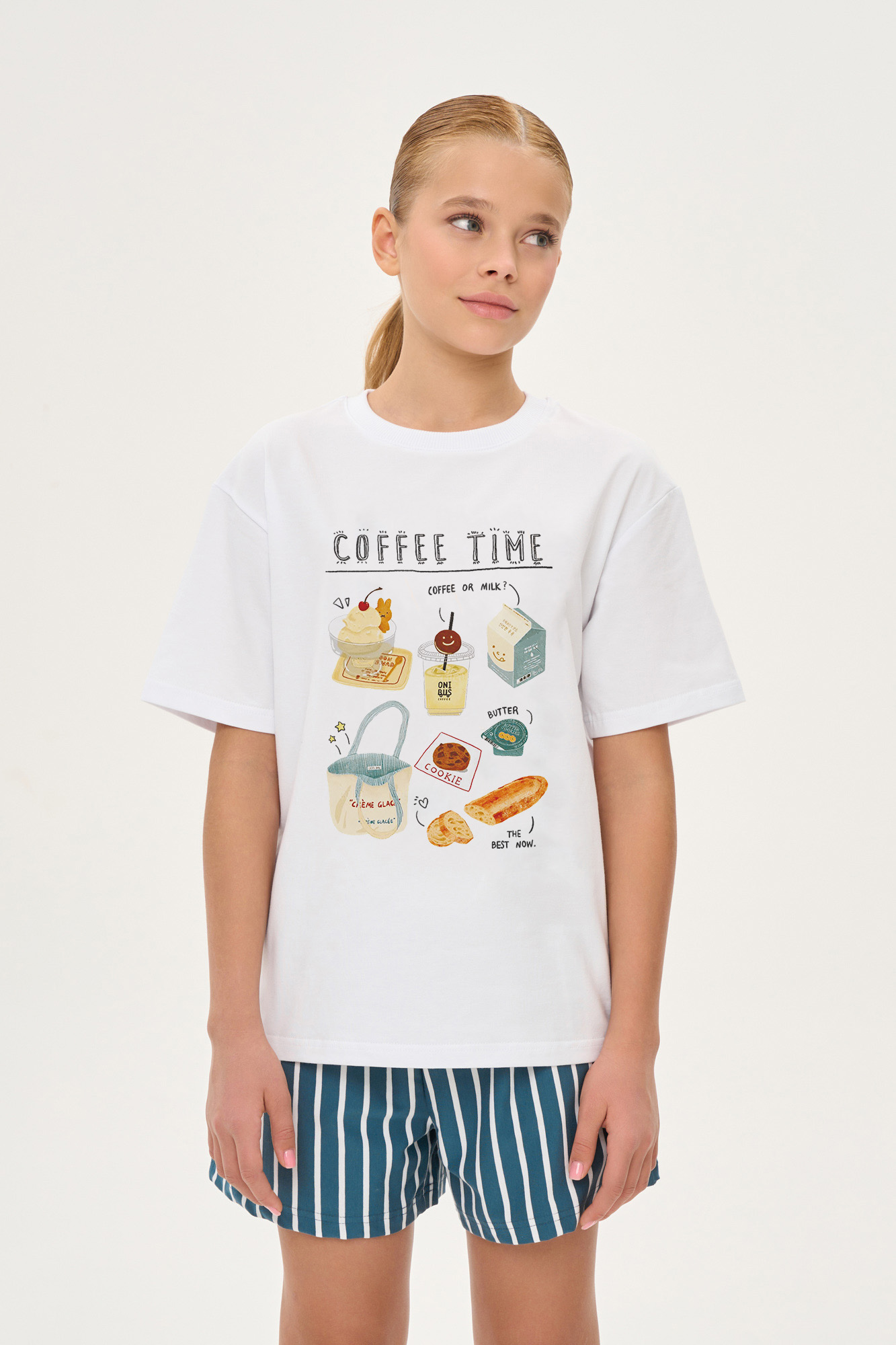 Комплект COFEE TIME с шортами (104 синий)