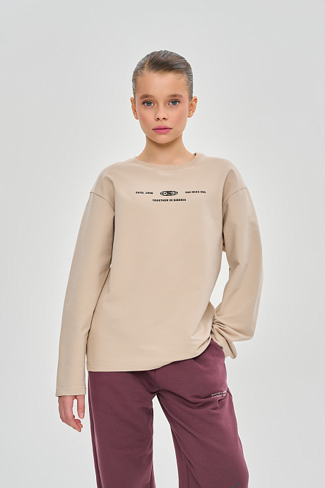 Лонгслив базового свободного кроя