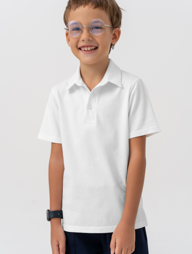 Рубашка-поло с коротким рукавом из фактурного трикотажа