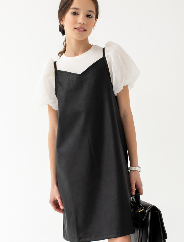 Сарафан из эко-кожи