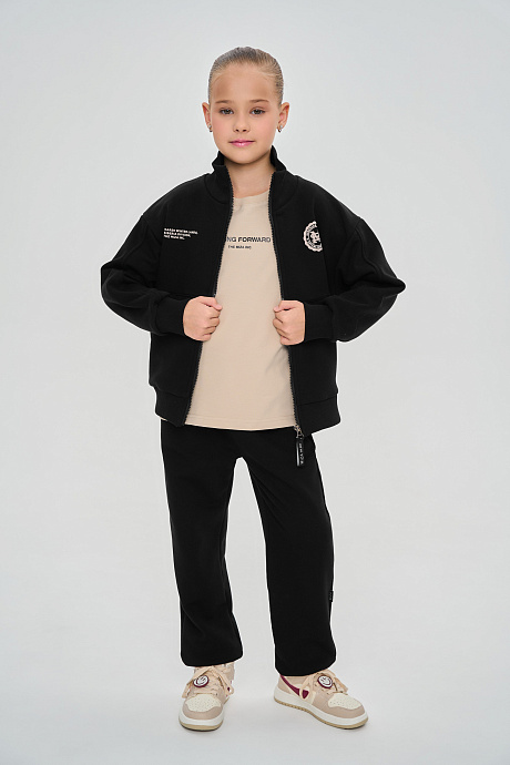 Костюм с худи со стойкой