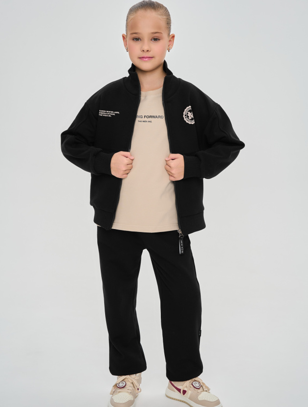 Костюм с худи со стойкой