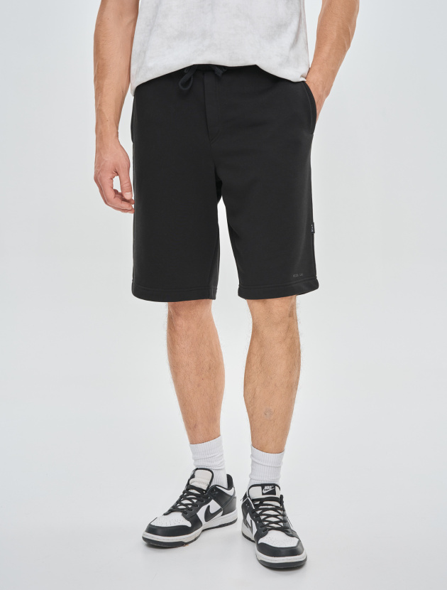 Шорты из петельного футера прямого кроя