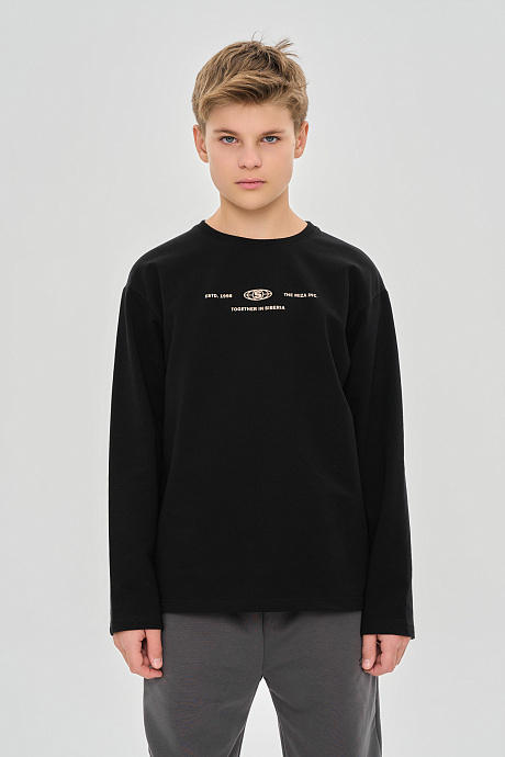 Лонгслив базового свободного кроя