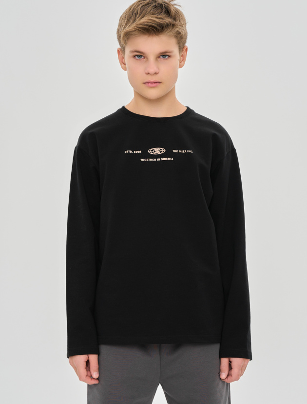 Лонгслив базового свободного кроя