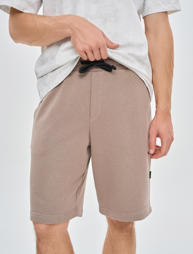 Шорты из петельного футера прямого кроя