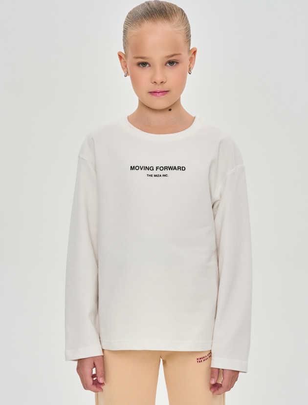 Лонгслив базового свободного кроя