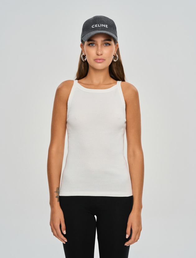 Майка в рубчик slim силуэта