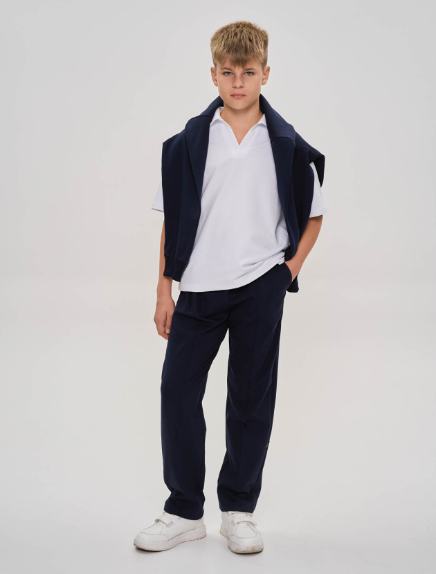 Рубашка-поло с коротким рукавом из фактурного трикотажа