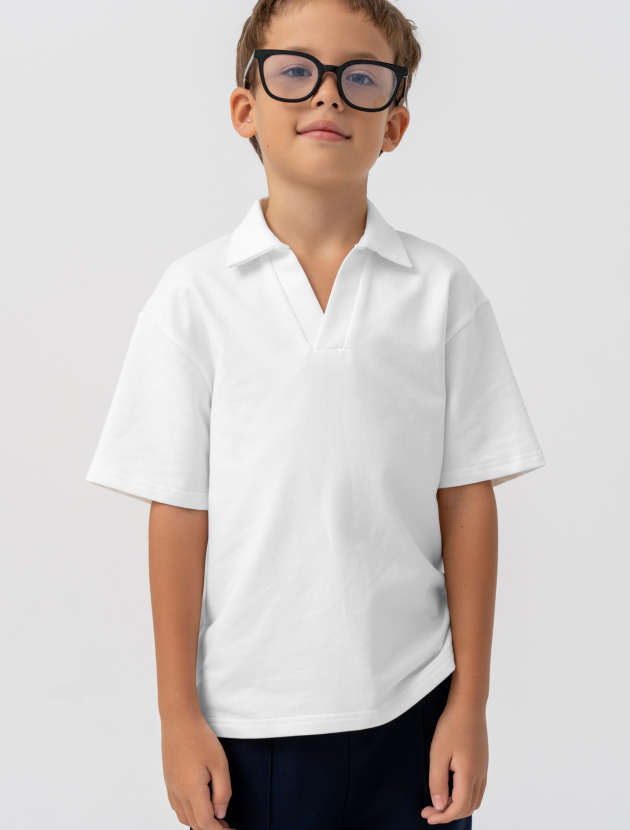 Рубашка-поло из футера без застежки