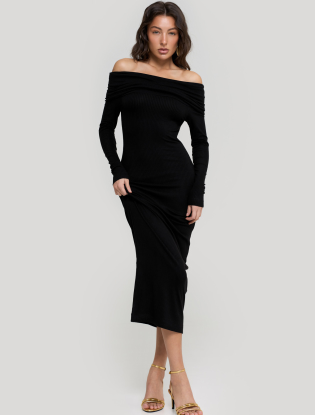 Платье в рубчик