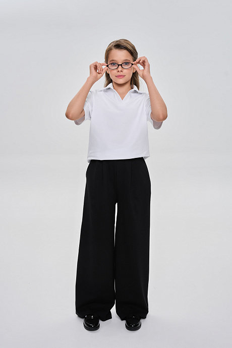 Брюки-палаццо с защипами