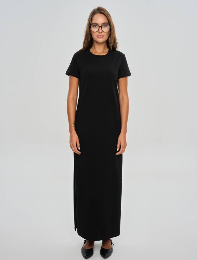 Платье с вертикальным швом в длине макси