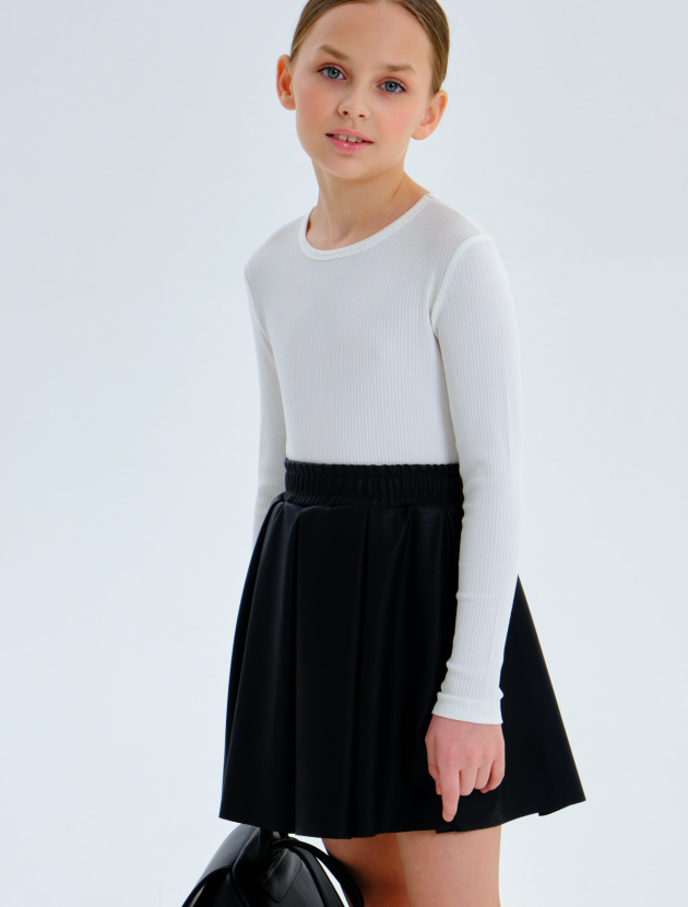 Юбка со складками из эко-кожи