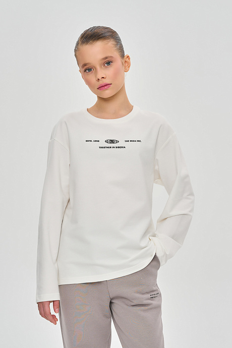 Лонгслив базового свободного кроя