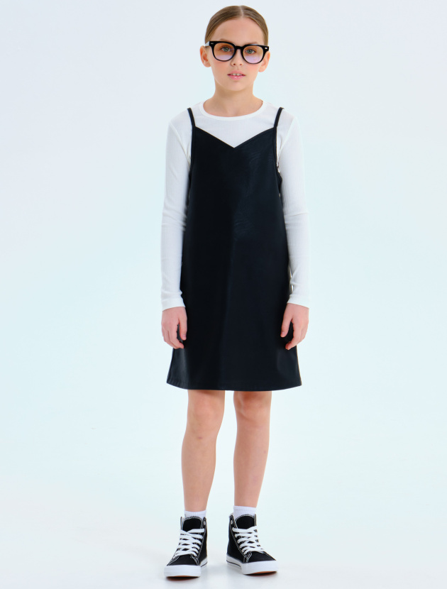 Сарафан из эко-кожи