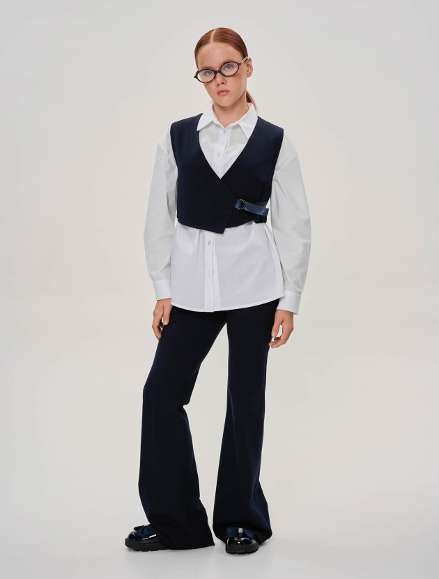 Брюки клеш с карманами